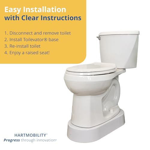 Toilet Base Riser 500 lb Capacity 3.5" High Raised Toilet Seat - Toilet Base Plate, Elevated Toilet Seat, Toilet Seat Risers for Seniors