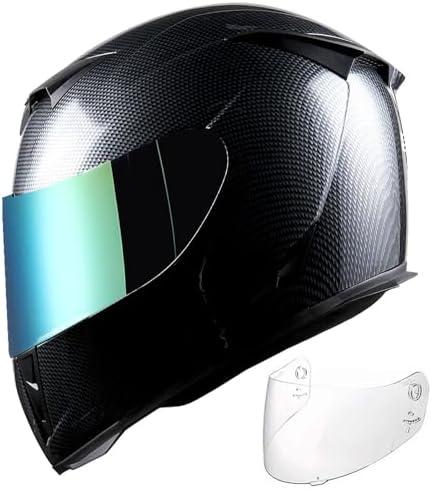 1Storm Motorcycle Full Face Helmet Skull King Matt Black + One Extra Clear Shield: HJK311