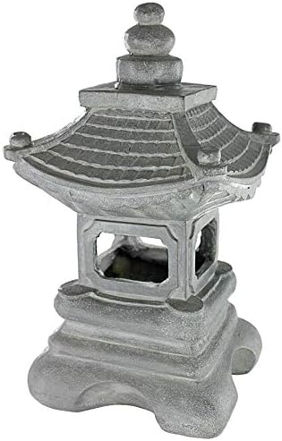 Design toscano ng29870 asian decor pagoda lantern indoor/outdoor statue, 11 inches wide, 11 inches deep, 17 inches high, handcast polyresin, two tone stone finish