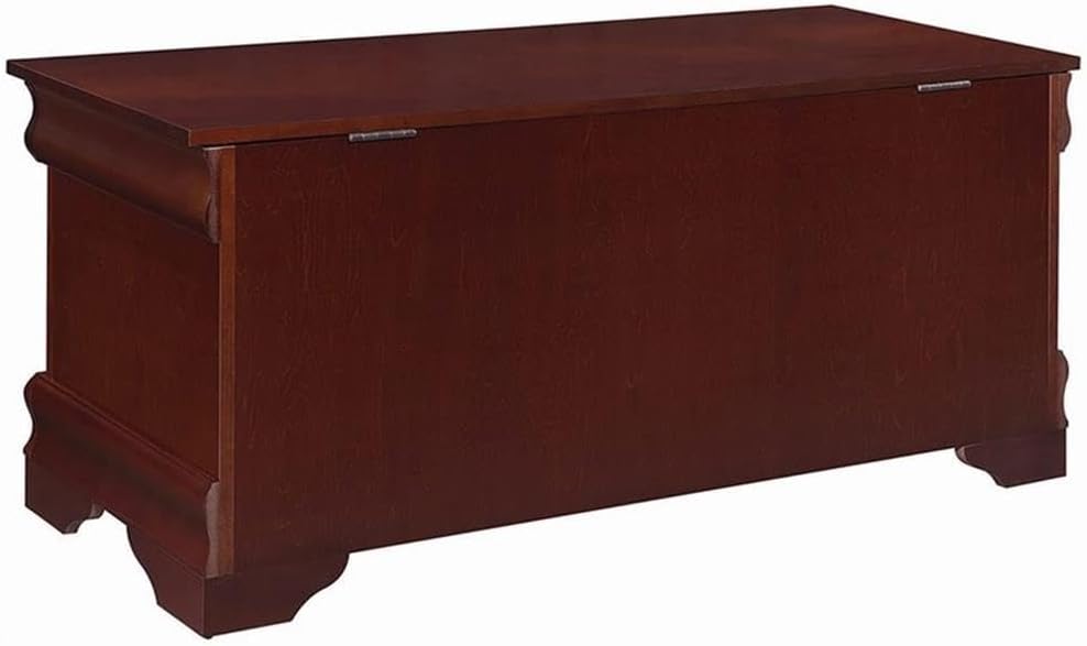 BOWERY HILL Traditional Wood Cedar Blanket Chest, Warm Brown Finish, 47" W x 17" D x 20" H, Cedar-Lined Interior, Solid Pattern