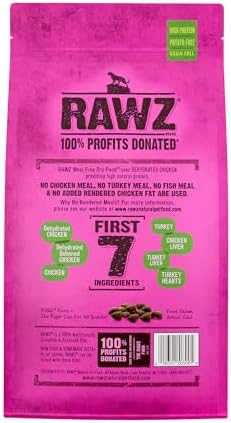 Rawz Dehydrated Chicken, Turkey & Chicken Recipe Natural Meal Free Dry Cat Food (3.5 Pound (Pack of 1), Chicken & Turkey)