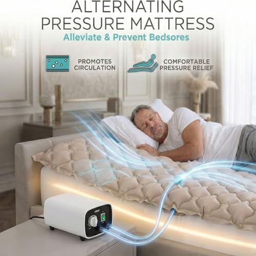 Vive Alternating Air Pressure Mattress Pad - The Original Bed Sore Solution | Dr. Recommended Hospital Bed Topper for Bedridden Patients - Includes Waterproof, Breathable Ulcer Cushion & Quiet Pump