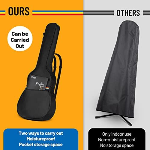 CAHAYA Electric Guitar Bag Gig Bag 6mm Padding Padded Backpack with Reflective Bands Soft Guitar Case Black CY0225