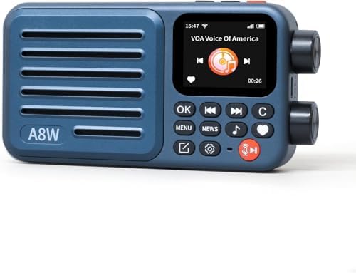 Choyong A8W Internet Radio Portable Smart Receiver WIFI/4G Global Version Radio Speaker with FM, TF Card, All World Radios, for Home with WiFi