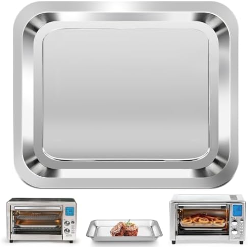 GCQ Air Fryer Tray for Emeril Lagasse Everyday 360 Air Fryer, 12''×10'' Stainless Steel Air Fryer Accessories Tray Bake Pan Replacement Parts, Not fit for Emeril Lagasse 26 QT 25 QT French Door
