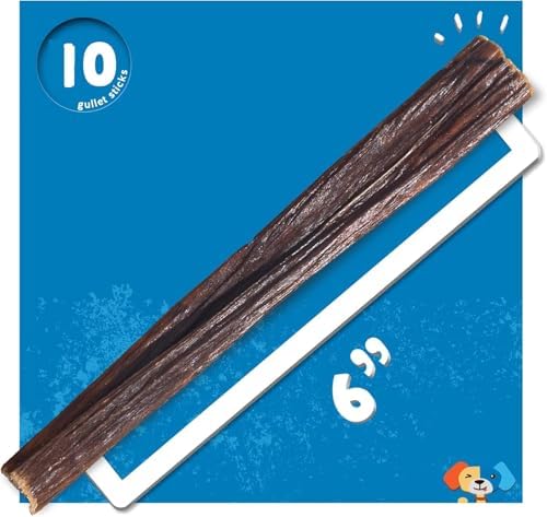 Jack&Pup Gullet Sticks for Dogs, 6" Esophagus Dog Treats (40 Pack)
