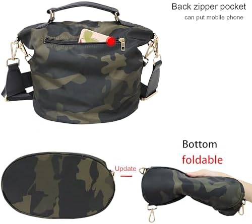 PAKFIEKS Women Nylon Handbag Anti-theft Casual Lightweight Travel Shopping Shoulder Bag Crossbody Bag