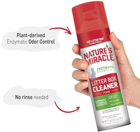 Nature's Miracle Cat Litter Box Cleaner Foam, 17.5 oz (4 Pack)