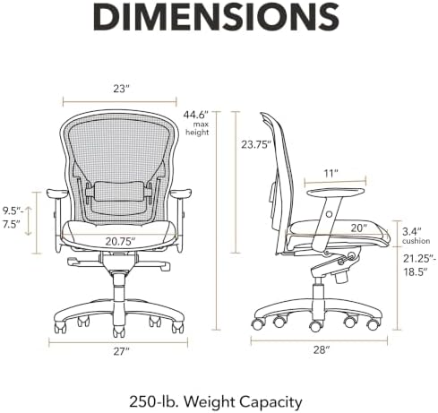 HON Wave Ergonomic Office Chair, Lumbar Support, Desk Chair, Black | High back ergonomic office desk chair with lumbar support, adjustable arms, office decor, advanced tilt for comfort