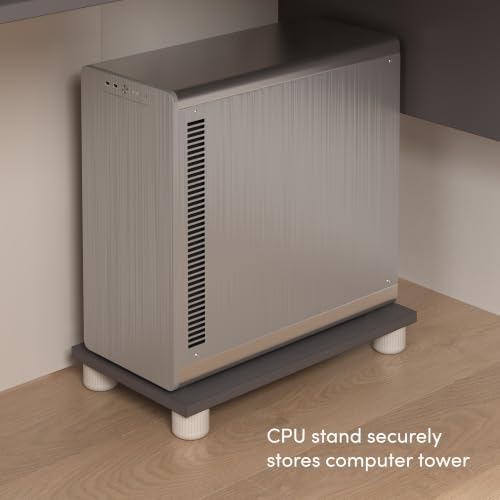 Bestar Connexion L Shaped Desk with Hutch and Pedestal in Slate and Sandstone