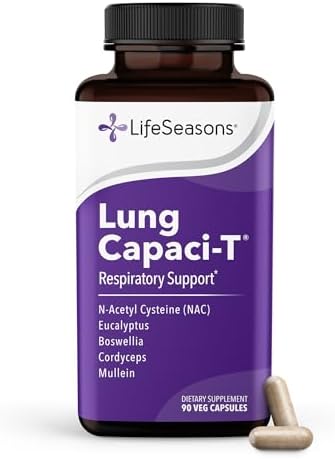 Lung Capaci-T - Respiratory Support Supplement - CoQ10, N-Acetyl Cysteine, Boswellia, Eucalyptus, Mullein, Green Tea