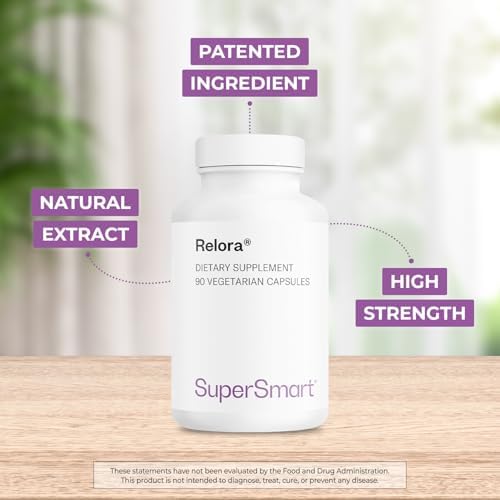 SuperSmart Relora 750mg per Day - Magnolia Officinalis & Phellodendron Amurense Extract Supplement | Non-GMO & Gluten Free - 90 Vegetarian Capsules
