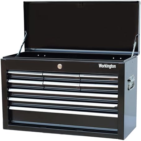 Workington Portable Metal Tool Chest with 9 Drawers, 24" 9-Drawer Tool Chest Cabinet with Ball Bearing Drawer Slides