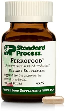 Standard Process Ferrofood - Iron Supplement to Support Normal Blood Production - Aid Iron Absorption with Vitamin C - Health Supplement with Alfalfa