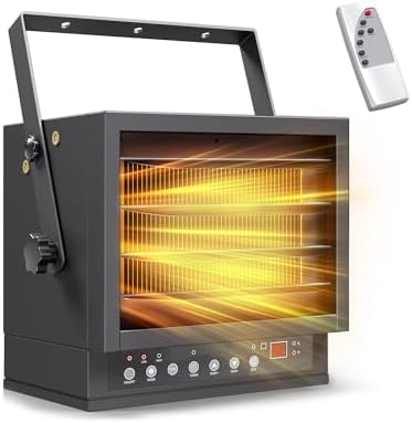 7500W Electric Garage Heater with Remote, 240V Hardwired Shop Heater | ECO Mode, 12H Timer, Ceiling Mount Design, Adjustable Thermostat
