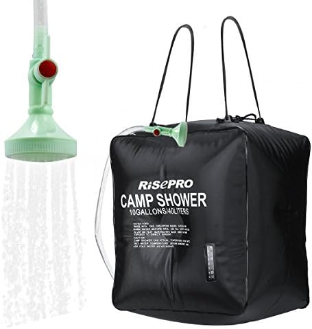 10 gallons/40L Solar Shower Bag Solar Heating Camping Shower Bag with Temperature Hot Water Outdoor Hiking Climbing XH07