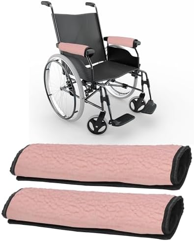 AHIER Wheelchair Armrest Pads, 2PCS Sheepskin Fleece Wheelchair Armrest Covers, Non Slip Arm Rest Cover Cushion pad for Wheelchairs