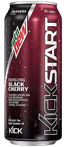 Kickstart Energy Drink Variety - Fruit Punch, Black Cherry, Orange Citrus, Pineapple Orange Mango 16 Fl Oz (Pack of 16)