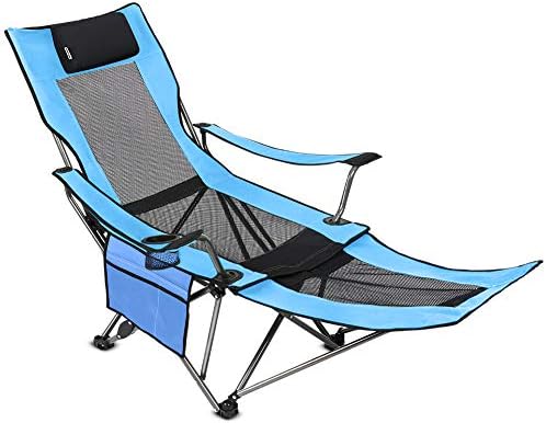 OUTDOOR LIVING SUNTIME Camping Folding Portable Mesh Chair with Removabel Footrest…