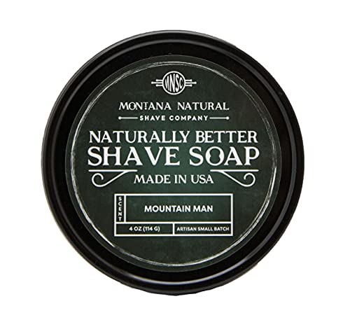 MNSC Mountain Man Artisan Small Batch Shave Soap for a Naturally Better Shave - Smooth Shave, Hypoallergenic, Prevent Nicks, Cuts, and Razor Burn