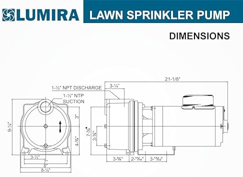 1.5 HP, 72 GPM, Lawn/Irrigation/Garden Sprinkler Pump, Cast Iron, 115/230V Single Phase