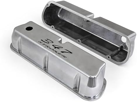 PCE314.1083.18 Compatible with Ford SB 289 302 351w Polished Aluminum 347 Stroker Black Letter Valve Covers