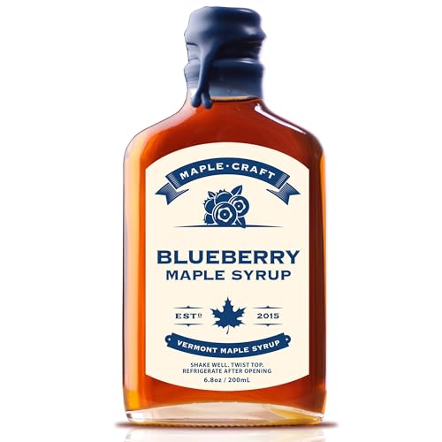 Maple Craft Foods Salted Caramel Maple Syrup – Organic Vermont Maple Syrup with Natural Caramel Flavor & Salt, Gourmet Flavored Syrup for Pancakes, Coffee, Baking and Desserts, 6.8 oz