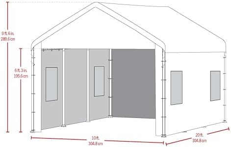 ShelterLogic MaxAP Clearview Enclosure Kit with Windows, 10 x 20 ft. (Frame and Canopy Sold Separately)