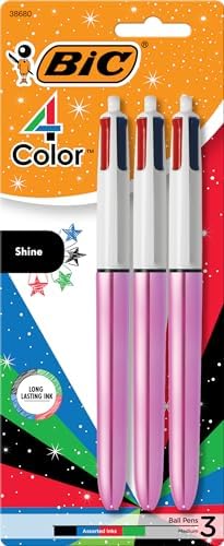 BIC 4-Color Original Retractable Ballpoint Pen, 1.0 mm Medium, 3-Count Pack