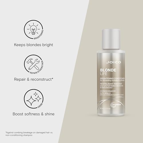 Joico Blonde Life Brightening Conditioner | For Blonde Hair | Illuminate Hydration & Softness | Add Softness & Smoothness | Sulfate Free | With Monoi & Tamanu Oil