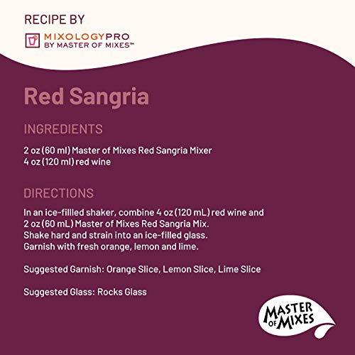 Master of Mixes Red Sangria Drink Mix, Ready to Use, 1 Liter, 3 Pack | Red Grape