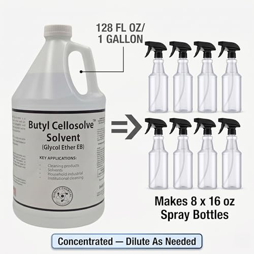 Quality Chemical Glycol Ether EB 128 oz – Butyl Cellosolve Solvent for Heavy-Duty Cleaning & Degreasing – Water-Miscible