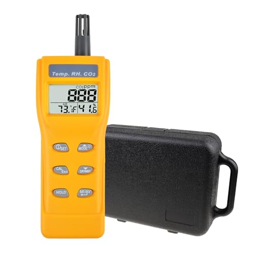 Portable CO2 Meter Handheld CO2 Detector Monitor 0~9999ppm, Carbon Dioxide Meter with Alarm Function