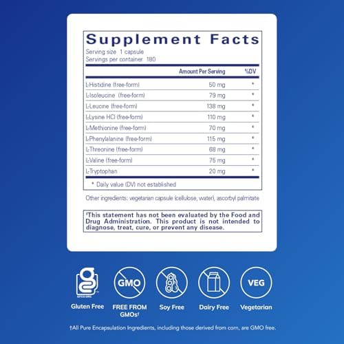 Pure Encapsulations Essential Amino Acids - Muscle Recovery Support & Health* - with Leucine