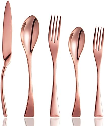 Rainbow Silverware Flatware Cutlery Set,Include Knife Fork Spoon, Dishwasher Safe (color 20 Pieces Flatware Sets)