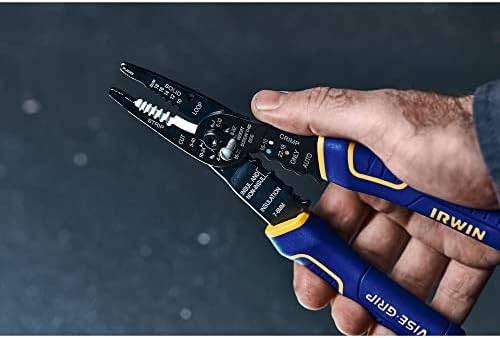 IRWIN Vise-Grip Wire Stripper, 8 Inch, Cuts 10-22 AWG, Plier Style Nose, ProTouch for Comfort, Blue (2078309)