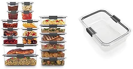 Rubbermaid Brilliance Food Storage Containers with Lids, Set of 22 | Large 9.6 Cup Container