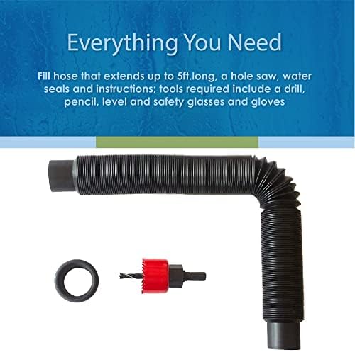 EarthMinded Rain Barrel Overflow Kit - Divert Water Away From Full Rain Barrels and Your Home - This Rain Barrel Link Kit Extends to 5 Feet and