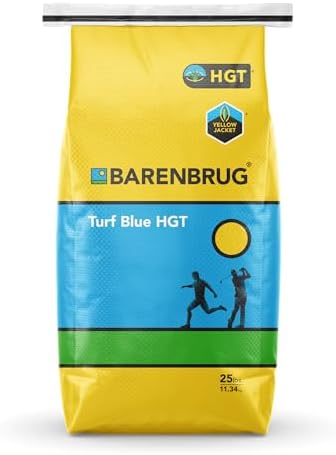 Barenbrug Turf Blue Healthy Grass Technology Grass Seed with Yellow Jacket Coating - Heavy Traffic Seed for Use on Sports Fields, Golf Courses, Parks