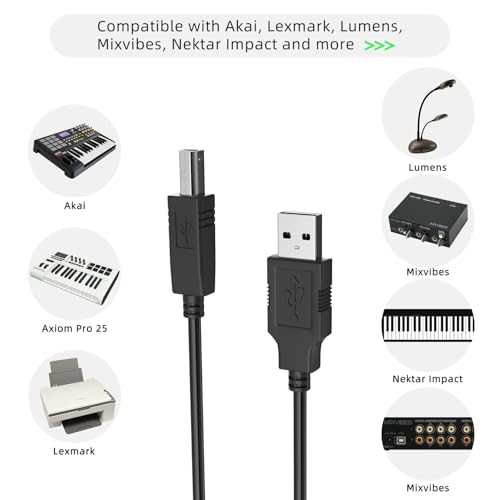 6ft USB Cable PC Laptop Cord for Pioneer TSP-16 Toraiz SP-16 Professional Studio Grade Sampler