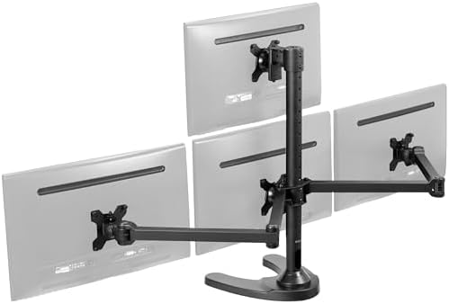 VIVO Quad Monitor 13 to 32 inch LED LCD Freestanding Desk Stand, 3 Plus 1 Articulating VESA Computer Mount, Holds 4 Screens