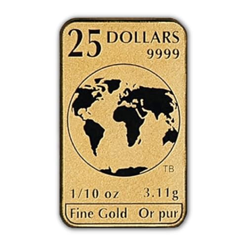 2016 - Present 1/10 oz Gold Bar by the Royal Canadian Mint $25 Seller BU | Random Year - Brilliant Uncirculated with Certificate of Authenticity 24K