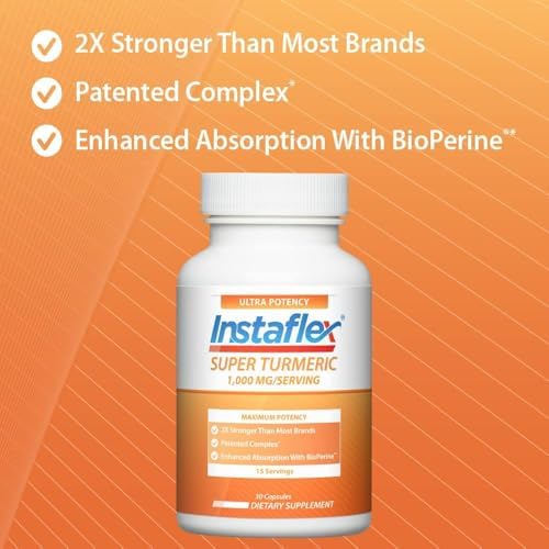 Instaflex Super Turmeric Joint Support, 1000mg Turmeric, BioPerine - 30ct | Enhanced Absorbtion, Joint Supplements