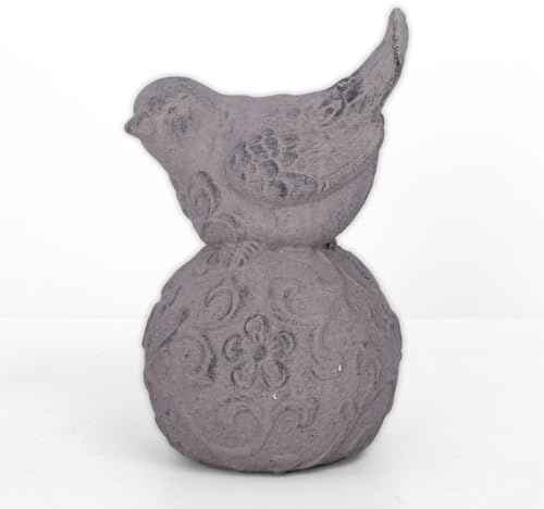 Small Cement Bird Statue, Gray Concrete Finish (8.25 X 5.25 X 6.25 In.) | Decorative Cement Bird Figurine With A Gray Concrete Finish, Ideal For Tables, Patios, Lawns, Yards, And Home Décor.