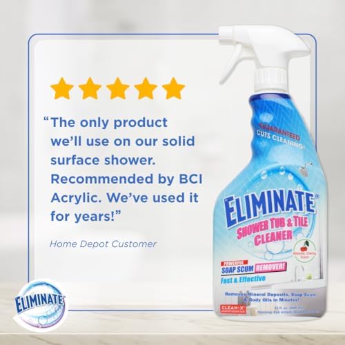 Clean-X Eliminate Shower Tub & Tile Cleaner- 32 fl oz. - Shower Cleaner. Powerful Cleaner removes soap scum and hard water minerals by UNELKO