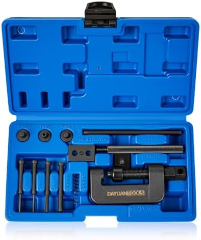 DAYUAN Motorcycle Chain Breaker Set, Chain Cutter and Riveter Kit, Red Case
