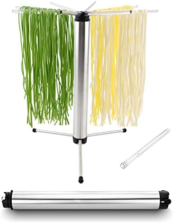 KITCHENDAO Collapsible Pasta Drying Rack, Foldable for Easy Storage, Rotary Arms, Detachable for Easy Cleaning