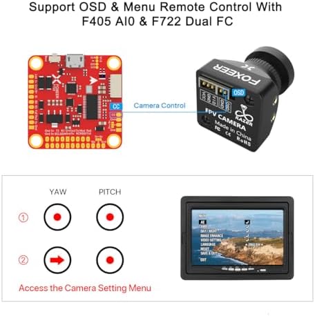 FOXEER FPV Camera Razer Mini V3 1200TVL 1/3" CMOS Sensor 2.1mm Lens 4:3 PAL/NTSC Switchable OSD Board Support Ultra Light Nano FPV Camera for RC FPV