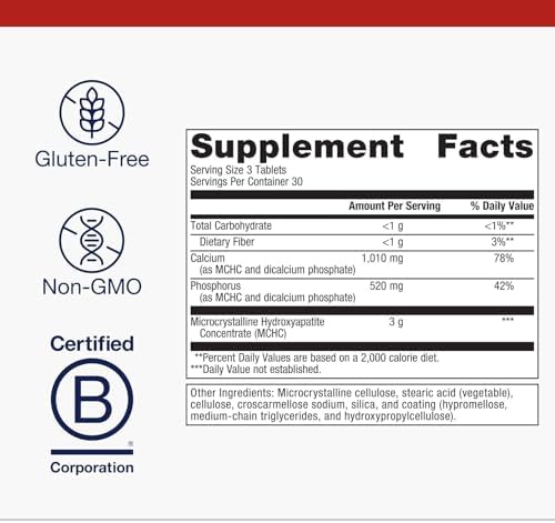 Metagenics Bone Builder Extra Strength - Microcrystalline Hydroxyapatite Concentrate (MCHC) with Calcium & Phosphorus - Supports Bone Density & Strength - Non-GMO & Gluten-Free - 90 Tablets