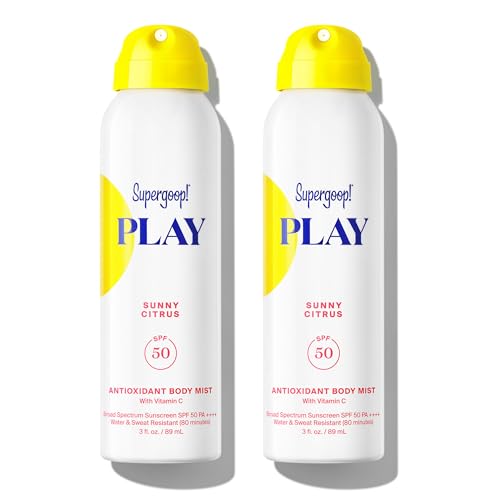 Supergoop! PLAY Antioxidant Body Mist Vitamin C -SPF 50 PA++++ Broad Spectrum Sunscreen - Body Spray - Great for Active Days